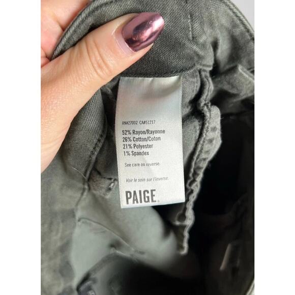 Paige Green Cargo Pants Utility Pockets Casual Stretch Size 28 Women’s - Picture 4 of 5